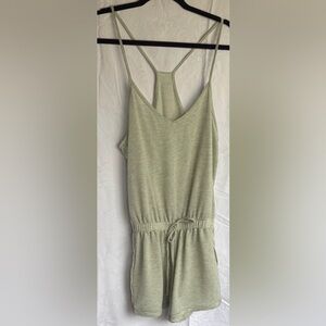 Wasabi + Mint Striped Green Shorts Romper Small